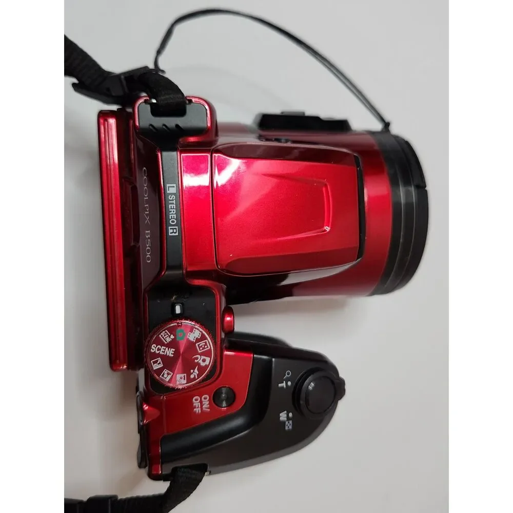 Nikon COOLPIX B500 Red – Tested – Cracked Screen – Works – For Parts/Repair